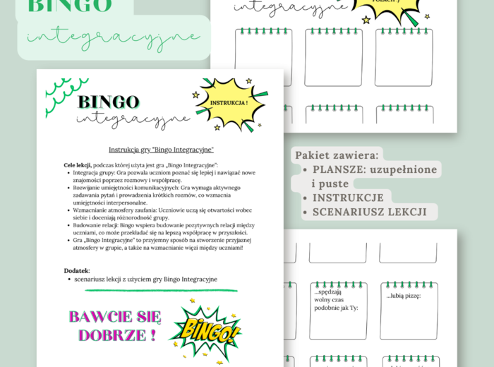 Bingo integracyjne - gra + scenariusz
