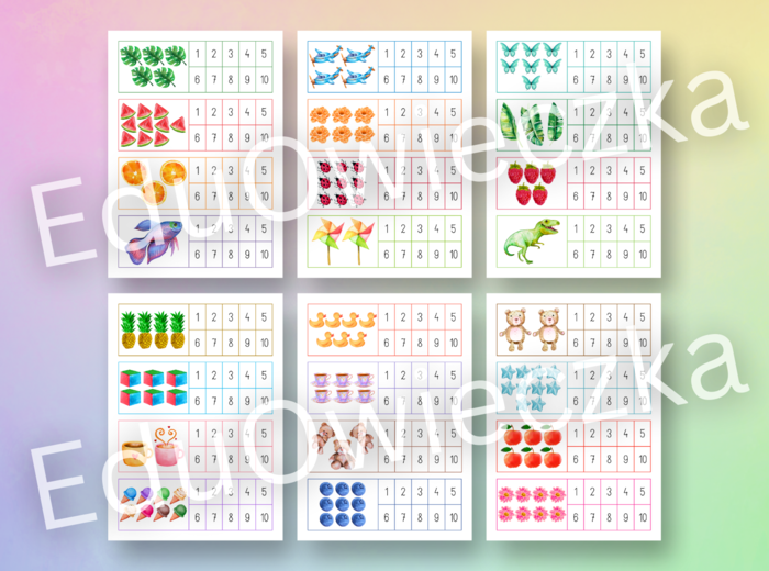 Policz i zaznacz - nauka liczenia od 1 do 10