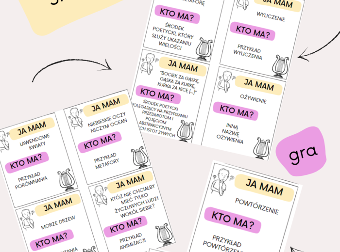 Ja mam... Kto ma...? Środki poetyckie - powtórzenie do egzaminu ósmoklasisty i nie tylko
