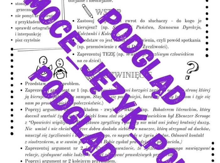 Przemówienie - wklejka - egzamin 8-klasisity, forma wypowiedzi