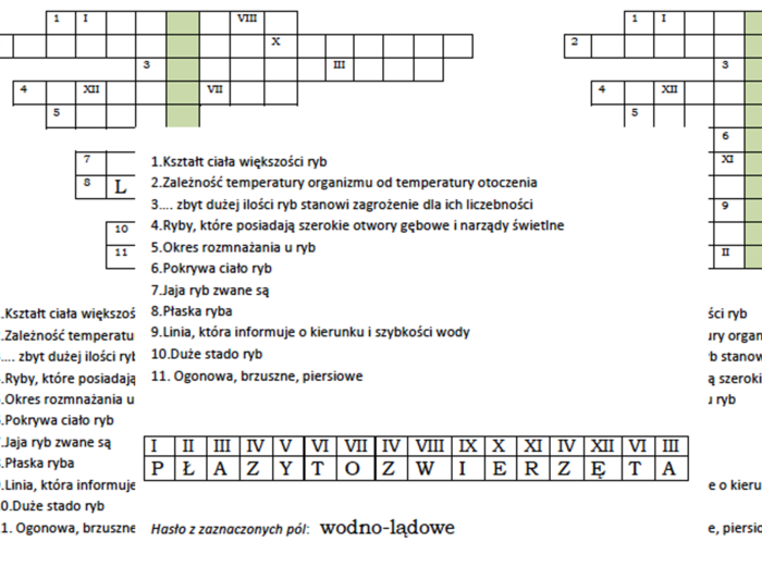 Łamigłówka dla klasy 6- wprowadzenie do tematu "Płazy zwierzęta ziemno-wodne"