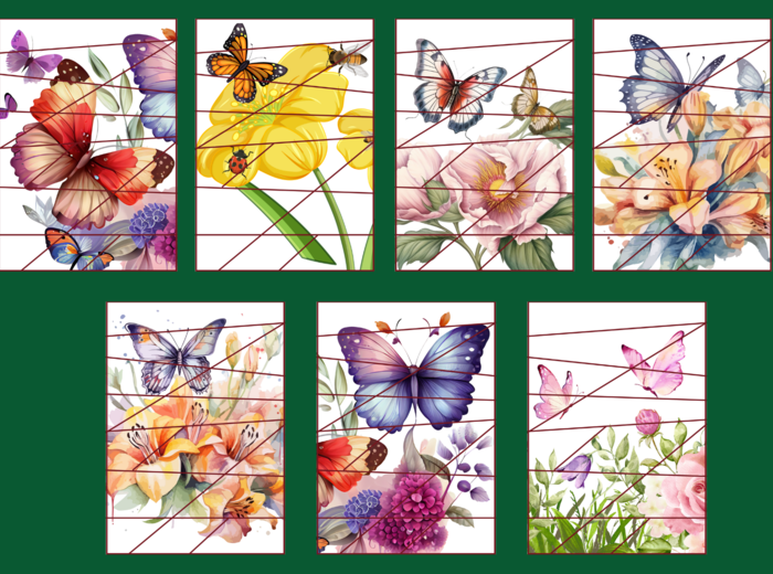 DZIEŃ MOTYLA - puzzle – WIOSNA - biblioteka – przedszkole – świetlica – 21 wersji