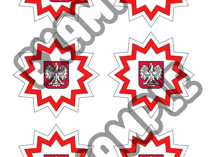 Kotylion biało-czerwony - gwiazdka