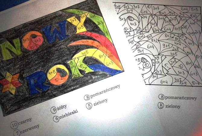 Noworoczna matematyczna kolorowanka