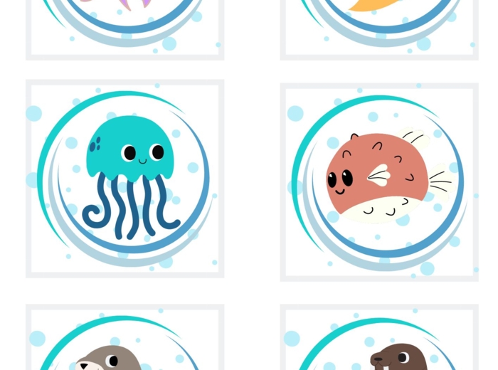 ZNACZKI PRZEDSZKOLNE. ZWIERZĘTA MORSKIE. CZĘŚĆ I.