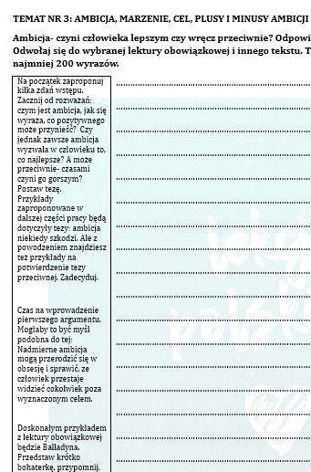 ROZPRAWKA KROK PO KROKU, ROZPRAWKA Z DRABINKĄ KONTROLNĄ