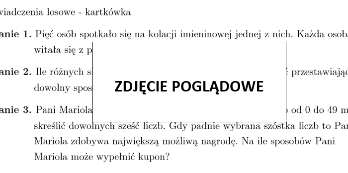 Doświadczenia losowe - kartkówka, klasa 4 liceum