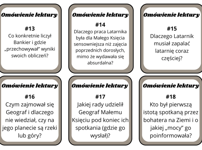 "Mały książę" karty dyskusyjne