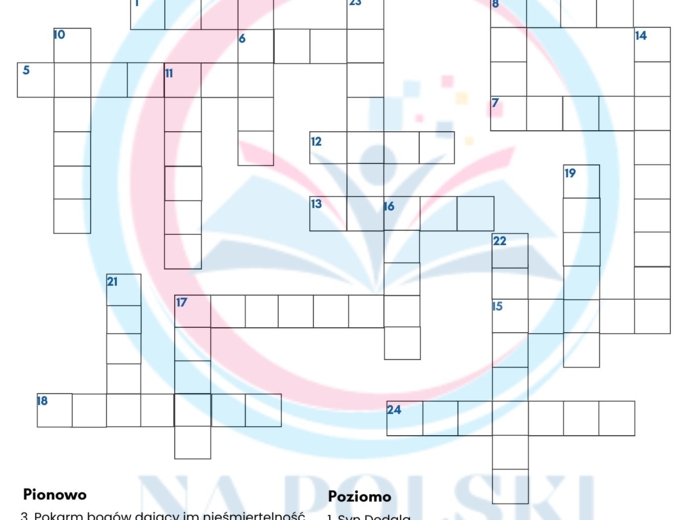 Mitologia grecka - krzyżówka