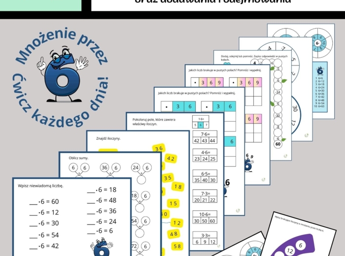 Mnożenie przez 6: Ćwiczenia dla uczniów klas 1-3