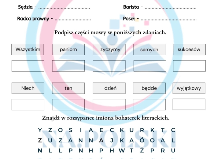 Dzień Kobiet - karta pracy 4-8