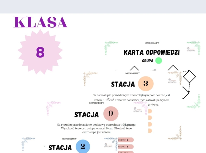 Stacje zadaniowe – ostrosłupy