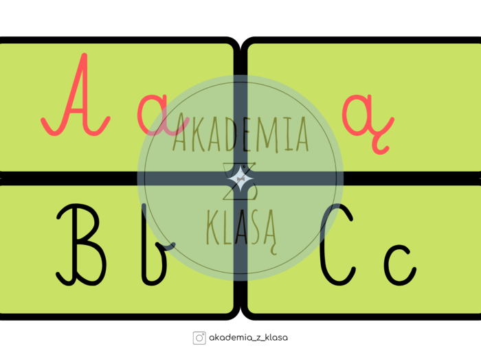 Alfabet demonstracyjny z Krokodylem - wersja bez liniatury