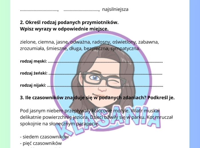 Sprawdzian- gramatyka nr 2