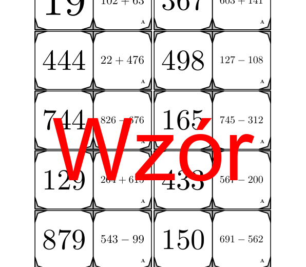 Domino - Dodawanie i odejmowanie do 1000 | matematyka