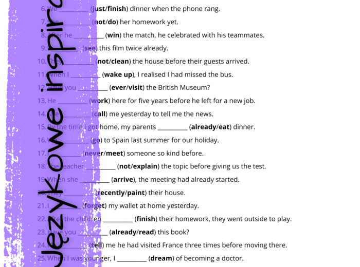 📚✨ Workbook: Past Simple, Present Perfect, Past Perfect ✨📚