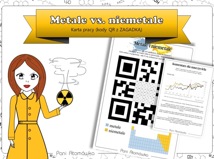 Klasa 7. Chemia - Metale vs. niemetale. Kody QR z ZAGADKĄ.