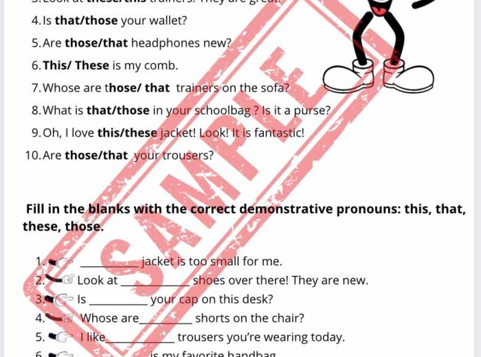 Zaimki wskazujące-Demonstrative pronouns THIS/THAT/THESE/THOSE