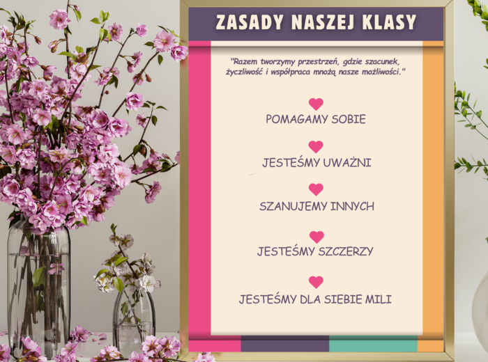 Zestaw Obrazków do szkolnej sali z możliwością DRUKU. Tabliczka Mnożenia, zasady klasy, tekst Inspirujący.