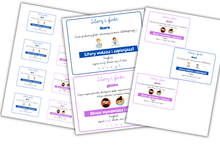 Litery i głoski - wklejki i plakat