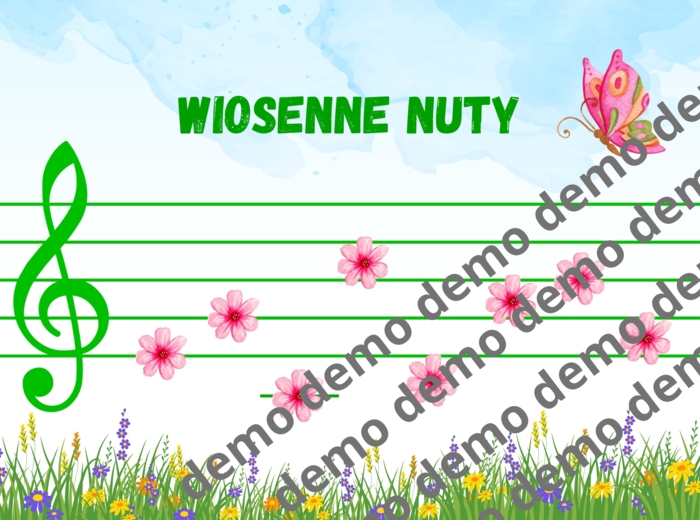 Muzyka. Wiosenne nuty w kluczu wiolinowym.