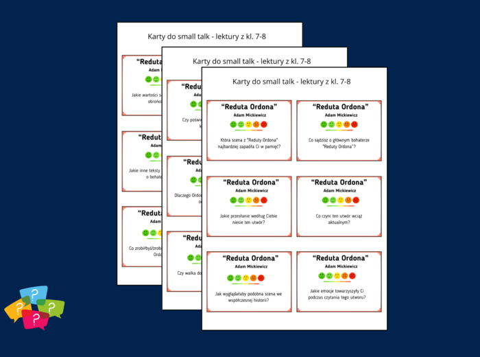 "REDUTA ORDONA" – Karty do SMALL TALK – lektury – gra