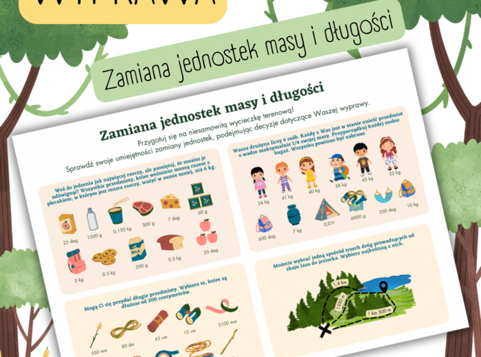 "PRZYGOTOWANIE DO WYPRAWY" - Zamiana jednostek masy i długości.