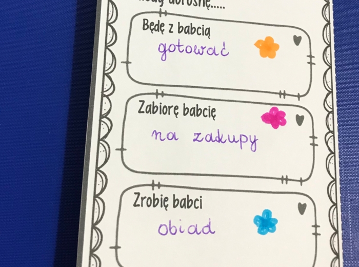 Dzień Babci i Dziadka - Kartka Oś Czasu