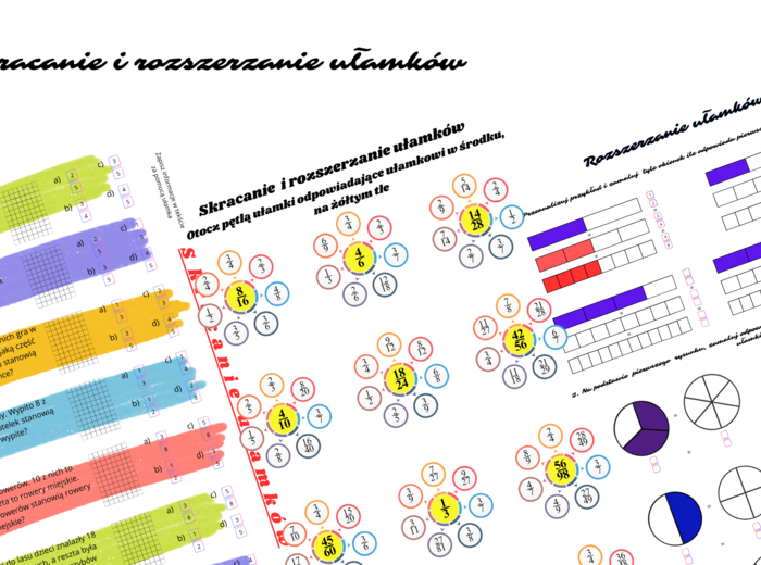 📚 Skracanie i rozszerzanie ułamków – angażujące karty pracy! 🎉