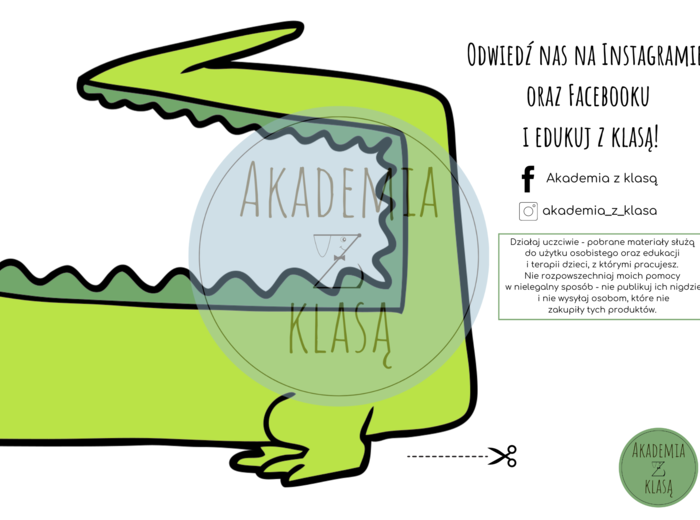 Alfabet demonstracyjny z Krokodylem - wersja z liniaturą