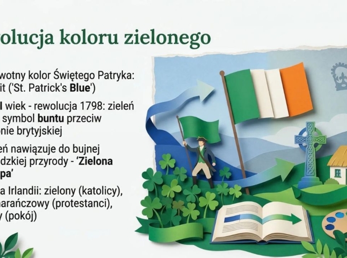 Dzień Świętego Patryka - Irlandia, symbole i tradycje (gazetka szkolna / prezentacja, 19 plansz)