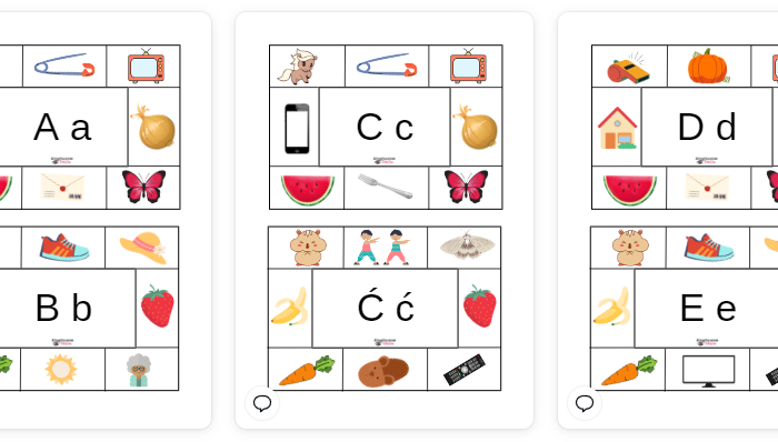 Klamerkowe litery - cały alfabet i dwuznaki