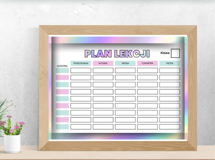 Uroczy Plan Lekcji w formacie A4 – plik PDF