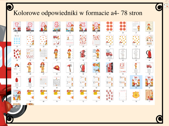 Dzień strażaka - 2 wersje kolor i czarno biała