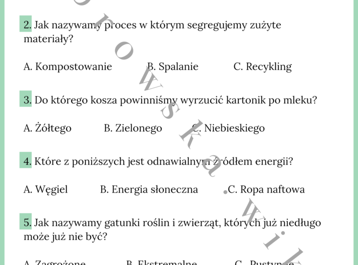 Quiz z okazji Dnia Ziemi