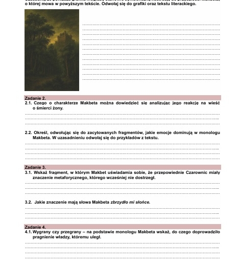 Karty pracy lektury licealne - krytyczne czytanie