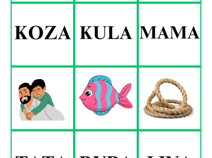 ZESTAW DO NAUKI CZYTANIA – czteroliterowy