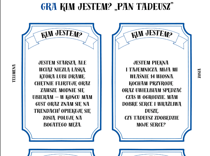 GRA KIM JESTEM "PAN TADEUSZ"
