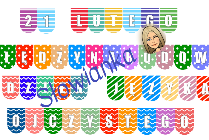 Międzynarodowy Dzień Języka Ojczystego – napis na girlandzie