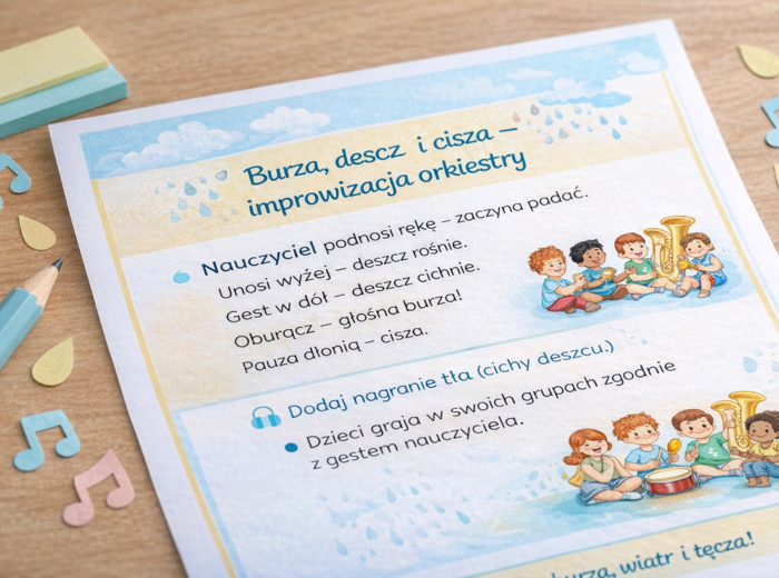 Deszczowy koncert – zajęcia muzyczne