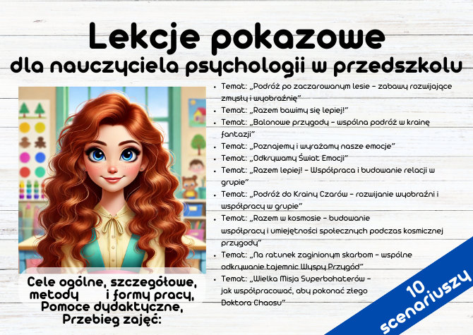 Lekcje pokazowe dla nauczyciela psychologii w przedszkolu