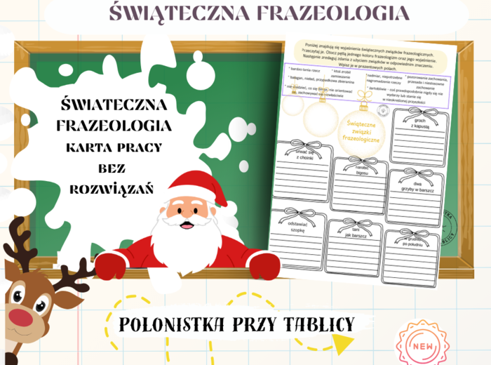 Karta pracy świąteczna frazeologia święta świąteczne frazeologizmy