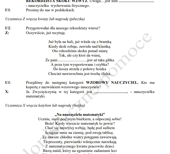 Dzień Nauczyciela. Oskary