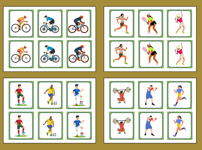 DZIEŃ SPORTU – memory – 42 szt. – biblioteka – przedszkole – świetlica