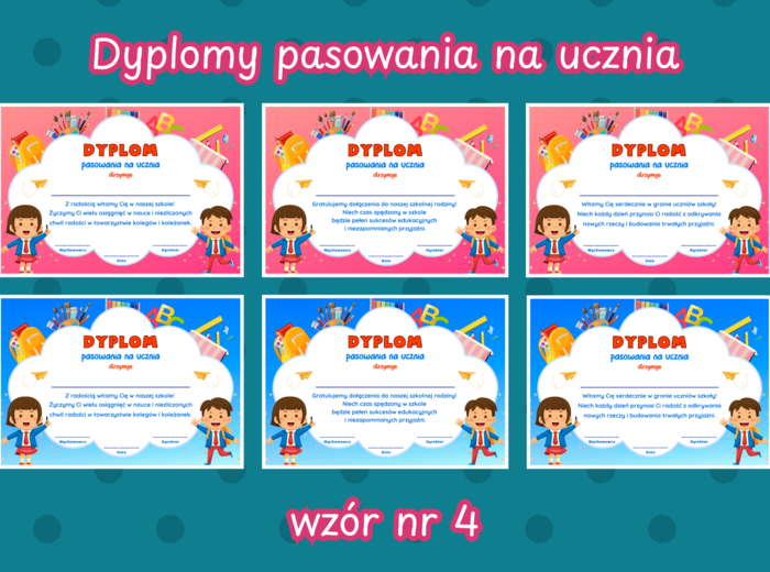 DYPLOMY PASOWANIA NA UCZNIA – wzór nr 4