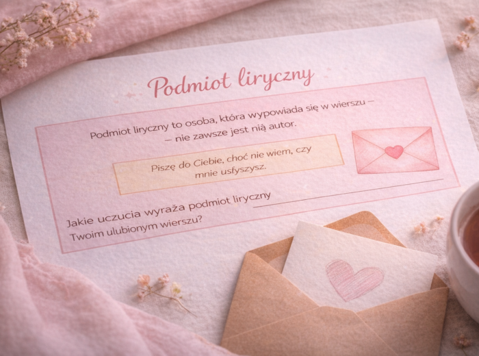 „Słowniczek poety” do wklejenia. WKLEJKA. [Epitet, Personifikacja, Nastrój, Podmiot liryczny)