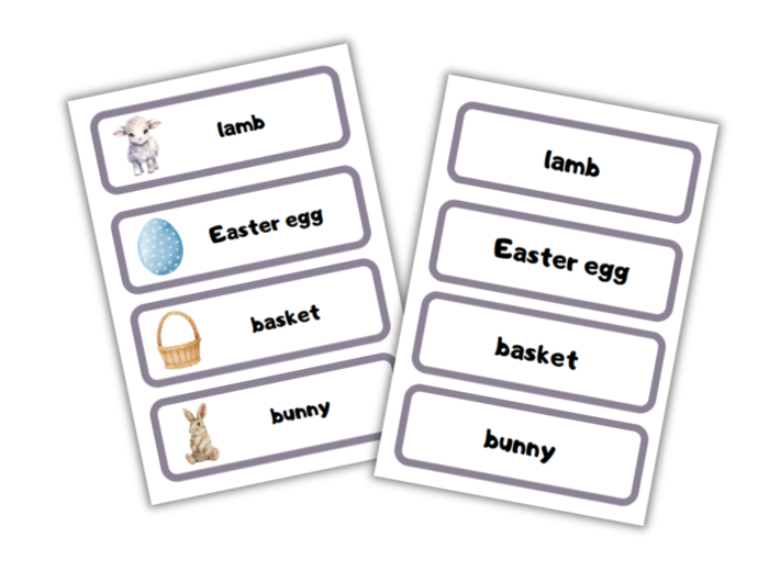 Easter Flashcard Set- Zestaw Wielkanocnych kart obrazkowych i wyrazowych