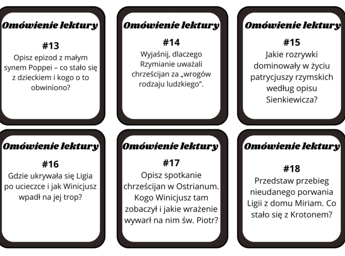 Quo Vadis - karty z pytaniami