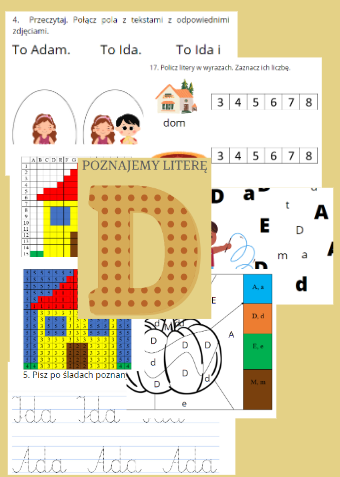Poznajemy literę D - zadania z literą