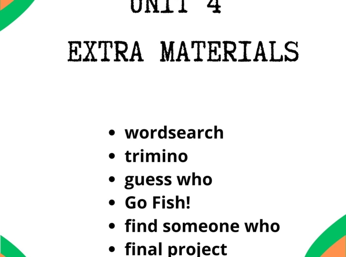 BRAINY 4 - UNIT 4 - dodatkowe materiały